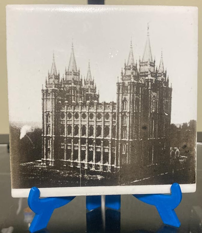 Antique photo preserved in porcelain tile.